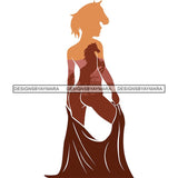 Sensual Woman Silhouette African Wildlife Proud Roots Safari Savanna Africa Continent Exotic Scenic SVG Cutting Files