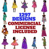 HUGE MEGA BUNDLE 1297 SVG Layered Vector Designs Afro Woman African American Women Melanin Nubian Black Girl Magic SVG PNG JPG Cutting Files For Silhouette Cricut and More