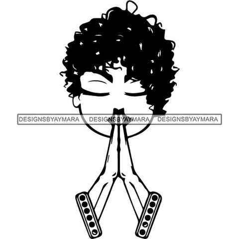 Afro Lola Praying Begging Asking God Lord Faith Strength .SVG Vector Clipart Cutting Files For Silhouette Cricut and More!