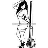 Afro Woman SVG Make Up Goddess Cutting Files For Cricut Silhouette and Much More