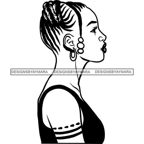 Ebony Afro Woman Nubian Melanin Brown Skin Makeup Model Glasses Accesories SVG Cut Files