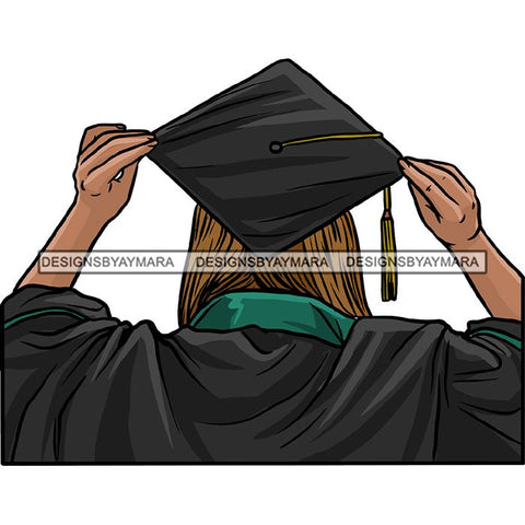 Graduation Achievement Hard Work Diploma Success Robe Cap Certificate College SVG Cutting Files