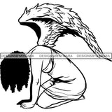Afro Angel Black Woman SVG Cutting Files For Silhouette Cricut and More