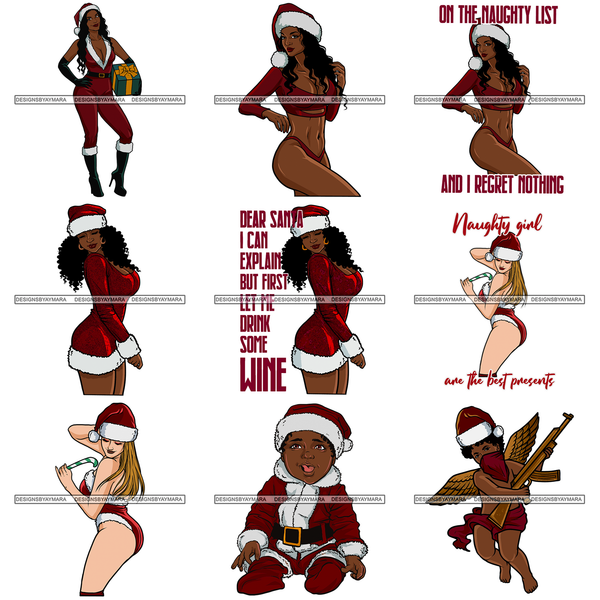 Mega Bundle 106 Christmas Designs Cold Weather Snow Santa Winter SVG PNG JPG Cutting Designs Silhouette Sublimation