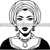 Afro Woman SVG Turban Head Wrap Cutting Files For Silhouette Cricut and More