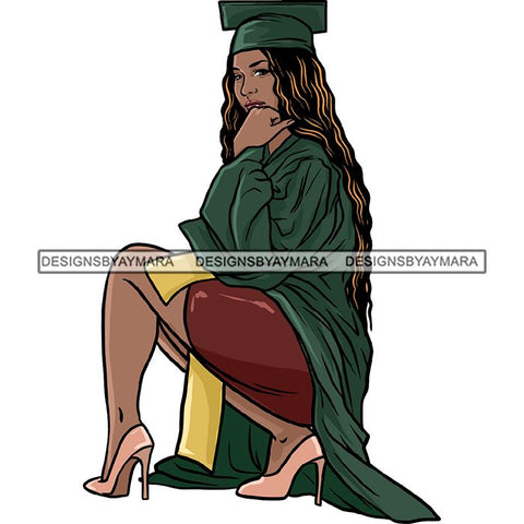 Graduation Achievement Hard Work Diploma Success Robe Cap Certificate College SVG Cutting Files