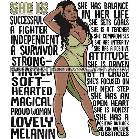 Afro Woman She's Successful Quotes SVG Files For Cutting and More!