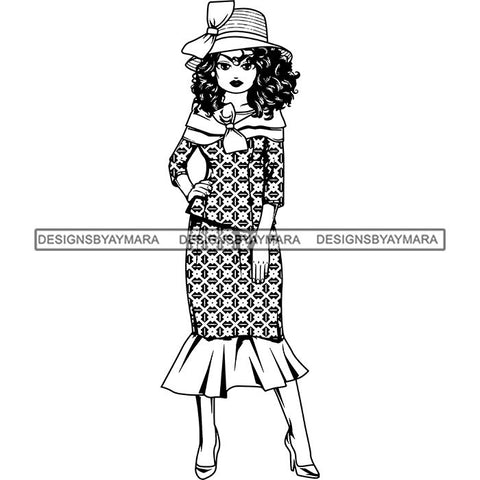 Afro Classy Lola Church Lady Glamour .SVG Clipart Vector Cutting Files For Circuit Silhouette Cricut and More!