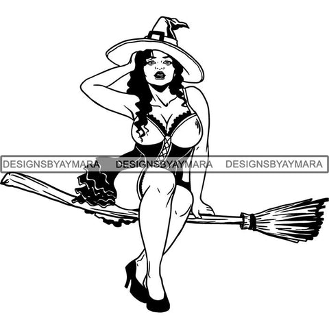 Afro Sexy Witches Halloween SVG Cutting Files For Silhouette Cricut and More