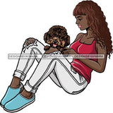 Beautiful Woman Dod Breed Poodle Pet Animal Best Friend Mascot Goddess SVG Cutting Files