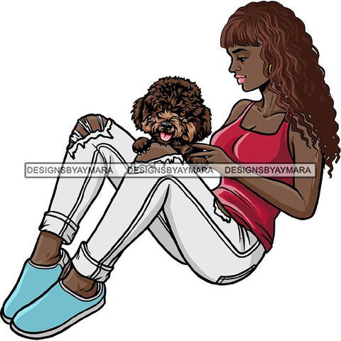 Beautiful Woman Dod Breed Poodle Pet Animal Best Friend Mascot Goddess SVG Cutting Files
