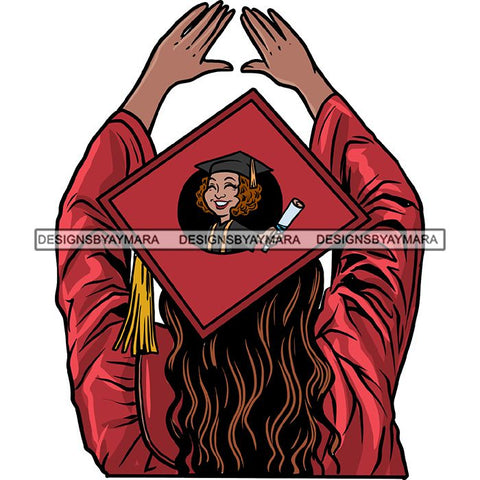 Graduation Achievement Hard Work Diploma Success Robe Cap Certificate College SVG Cutting Files