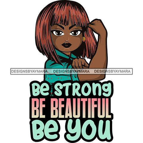 Afro Lola Strong Lady We can Do It Woman Power Flexing Arms Believe in Yourself Quotes .SVG Cutting Files For Silhouette and Cricut and More!