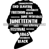June 19 Juneteenth Emancipation Freedom Holiday African American History  SVG PNG JPG Vector Cutting Files