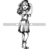 Afro Strong Lola Flexing We Can Do It Woman Power .SVG Cutting Files For Silhouette Cricut and More!