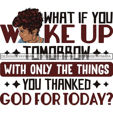 Afro Woman God Lord Life Quotes SVG Cutting Files For Silhouette and Cricut and More!