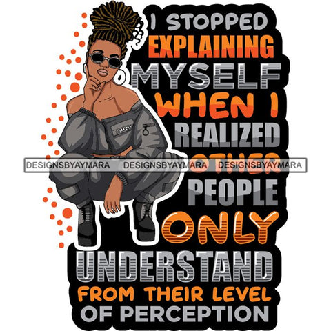 Afro Lola Squatting Bad Ass Life Quotes Confident Lady .SVG Clipart Vector Cutting Files