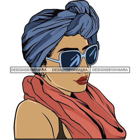 Beautiful Woman Turban Head Wrap Hairstyle SVG Files For Cutting and More!