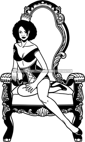 Afro Queen Goddess Melanin Nubian Glamour .SVG Cutting Files For Silhouette and Cricut