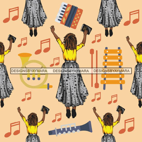 Seamless Pattern Church Lady Abstract Decorative Background Vector Designs SVG Files For Cutting and More!