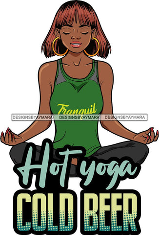Afro Lola Doing Yoga Inhale Exhale Meditating Relax Meditate .SVG Cutting Files For Silhouette Cricut and More!