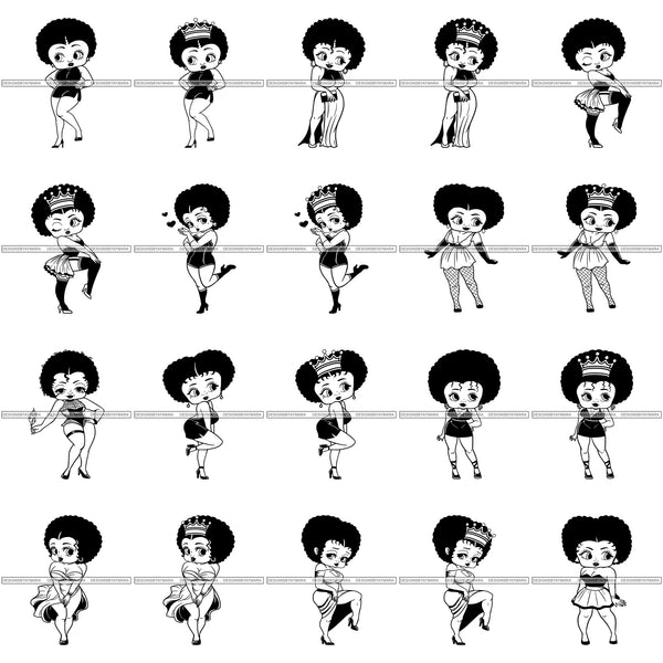 HUGE MEGA BUNDLE 1297 SVG Layered Vector Designs Afro Woman African American Women Melanin Nubian Black Girl Magic SVG PNG JPG Cutting Files For Silhouette Cricut and More