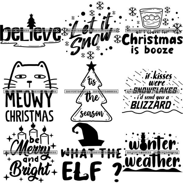 CHRISTMAS MEGA BUNDLE 54 Designs Christmas svg Winter svg Holidays svg Cut Files Cricut Silhouette