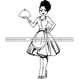 Afro Chef Lola Cooker Cooking Culinary Profession .SVG Clipart Vector Cutting Files For Circuit Silhouette Cricut and More!