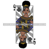 Afro Queen Lola Ace Casino Design Blackjack Poker Gambling Crown Royal SVG Cutting Files For Silhouette Cricut and More!