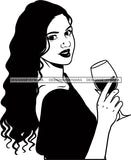 Woman Drinking Wine Relax Chilling Free Stress Feeling Fine Like a Red Wine Alcohol Drinker SVG Cutting Files For Silhouette Cricut and More!