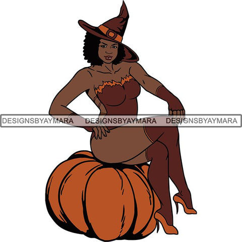 Afro Sexy Witches Halloween SVG Cutting Files For Silhouette Cricut and More