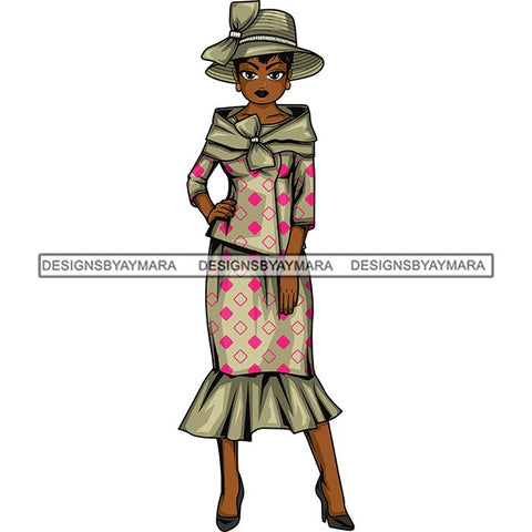 Afro Classy Lola Church Lady Glamour .SVG Clipart Vector Cutting Files For Circuit Silhouette Cricut and More!