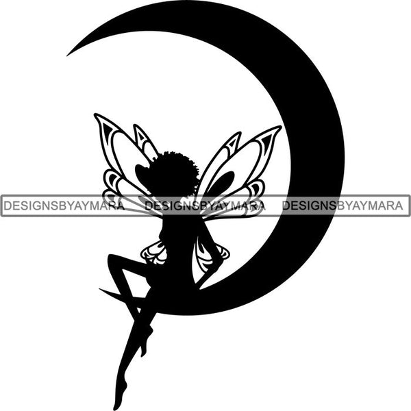 Afro Fairy Fantasy Magic SVG Cut Files For Silhouette and Cricut