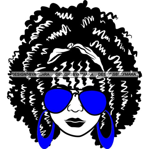 Afro Lola Boss Lady Dope Diva Glamour Wearing Glasses Accesories .SVG Cut Files