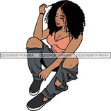 Afro Independent Successful Woman SVG Cutting Files For Silhouette Cricut and More
