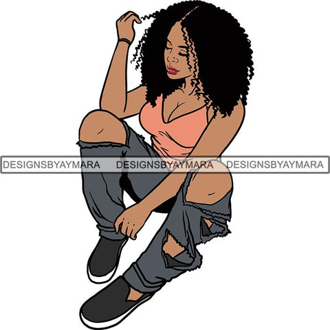 Afro Independent Successful Woman SVG Cutting Files For Silhouette Cricut and More