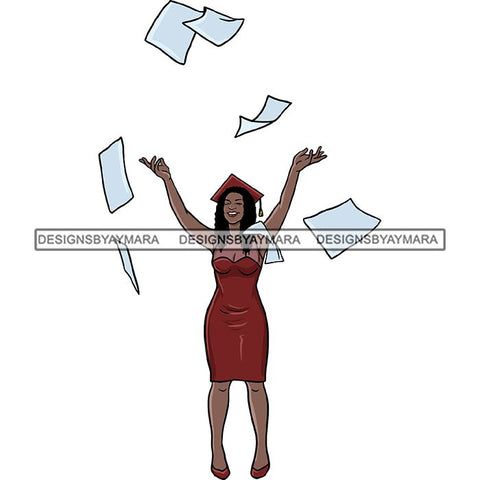 Graduation Achievement Hard Work Diploma Success Robe Cap Certificate College SVG Cutting Files