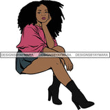 Afro Independent Successful Woman SVG Cutting Files For Silhouette Cricut and More