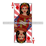 Afro Queen Lola Ace Casino Design Blackjack Poker Gambling Crown Royal SVG Cutting Files For Silhouette Cricut and More!