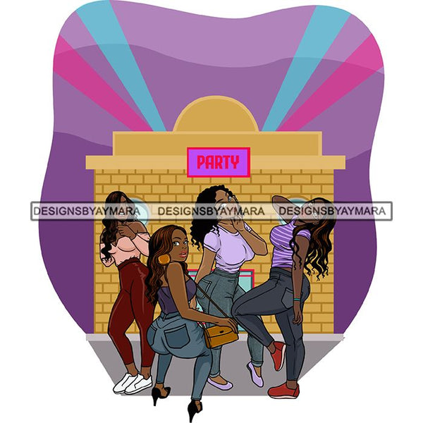 Friends Hanging Out Together Shopping Traveling Vacation Fun Buddy Sisters Girlfriends Women SVG Cutting Files