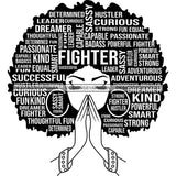 Afro Woman Praying Hair Quotes Educated Smart Queen SVG Cutting Vector Files Cricut Silhouette Best Price!