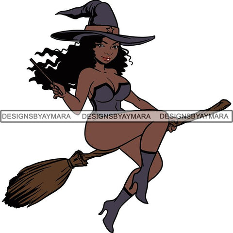 Afro Sexy Witches Halloween SVG Cutting Files For Silhouette Cricut and More