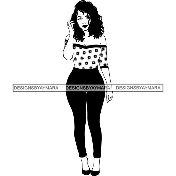 Afro Nubian Melanin Popping Kinky Hair Beautiful African American Woman SVG Cutting Files