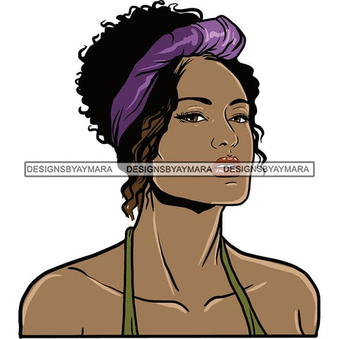 Beautiful Woman Turban Head Wrap Hairstyle SVG Files For Cutting and More!