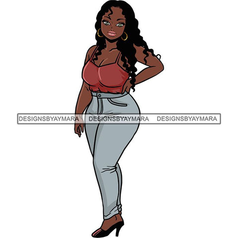Afro Thick Thigh Big Eyes Woman Sassy Exotic Curvy Goddess .SVG Cutting Files For Silhouette and Cricut and More!