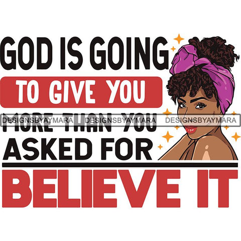 Afro Woman God Lord Life Quotes SVG Cutting Files For Silhouette and Cricut and More!