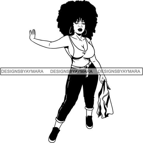 Afro Independent Successful Woman SVG Cutting Files For Silhouette Cricut and More