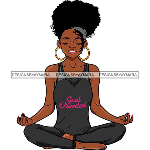 Afro Lola Meditation Meditate Yoga Relax Inhale Exhale Stress Free .SVG Cutting Files For Silhouette and Cricut and More!