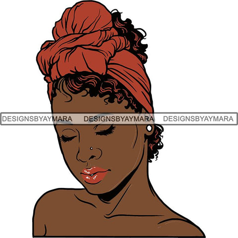 Afro Woman SVG Turban Head Wrap Cutting Files For Silhouette Cricut and More