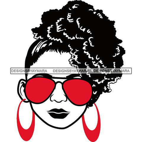Afro Lola Boss Lady Dope Diva Glamour Wearing Glasses Accesories .SVG Cut Files